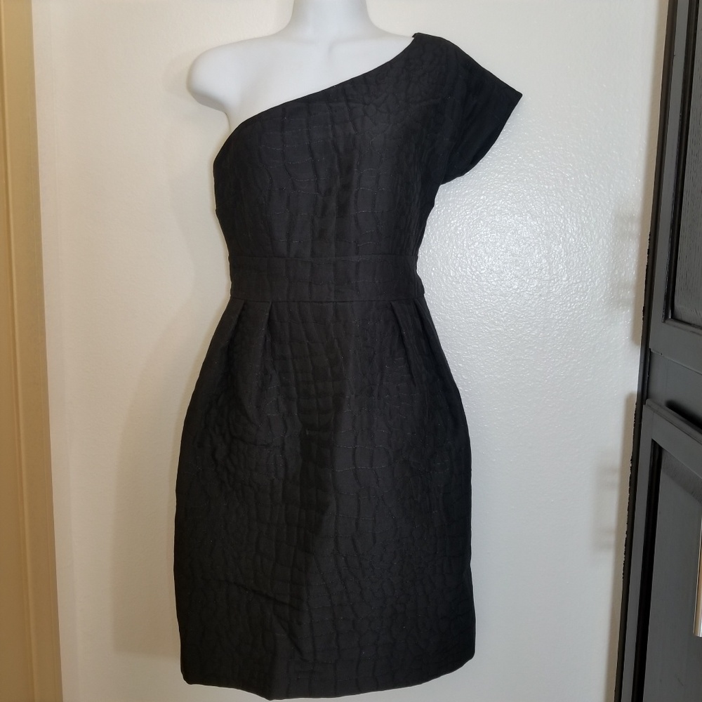 MOSCHINO cocktail party black one shoulder dress